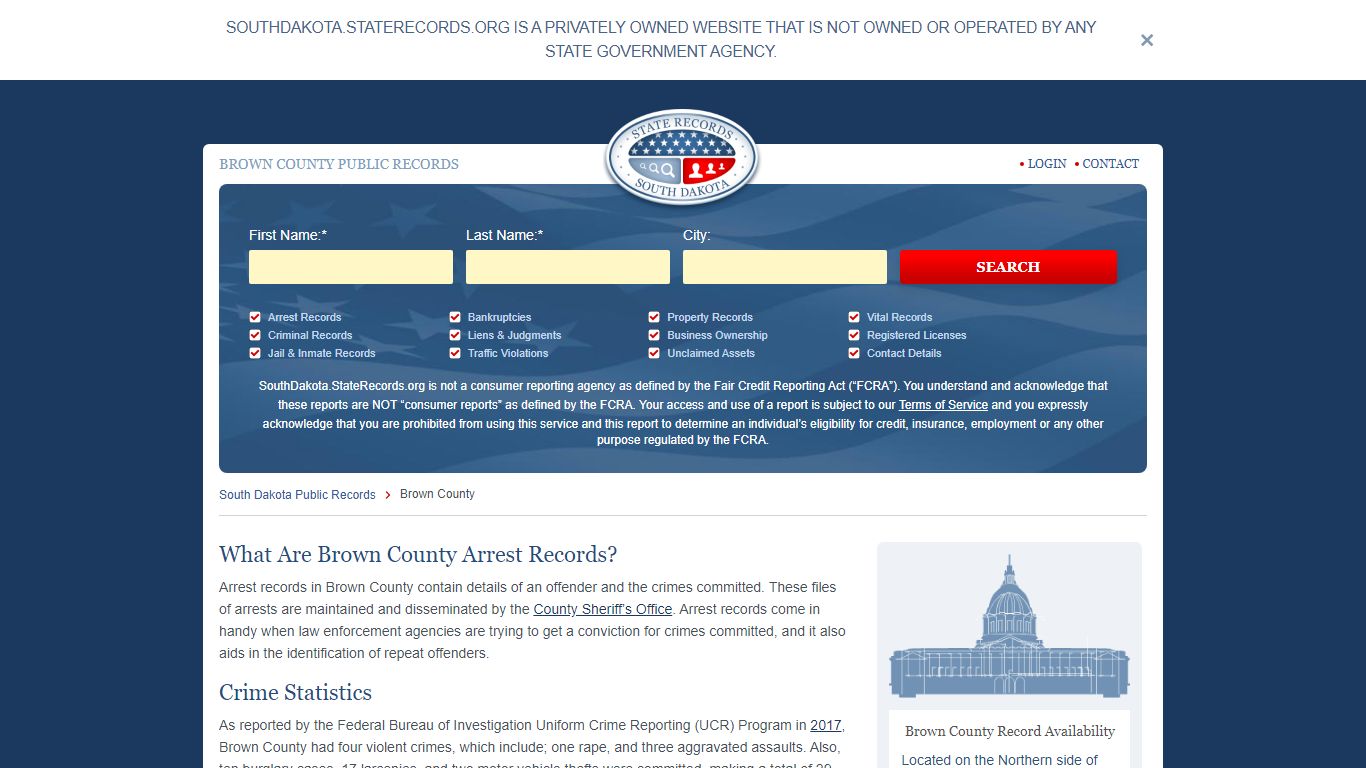 Brown County Arrest, Court, and Public Records | StateRecords.org